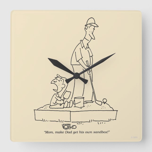 Relógio Quadrado Caixa de areia (Frente)