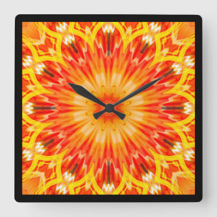 Relógio Quadrado Caleidoscópio Art 29 Wall Clocks e opções numérica