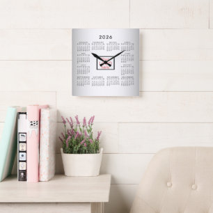 Relógio Quadrado Calendário de Logotipo Personalizado de Fundo para