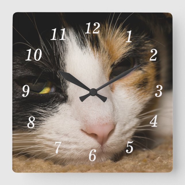 Relógio Quadrado Calico Face Wall Clock (Frente)