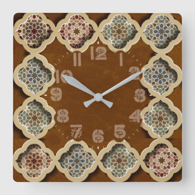 Relógio Quadrado Caligrafia (Frente)