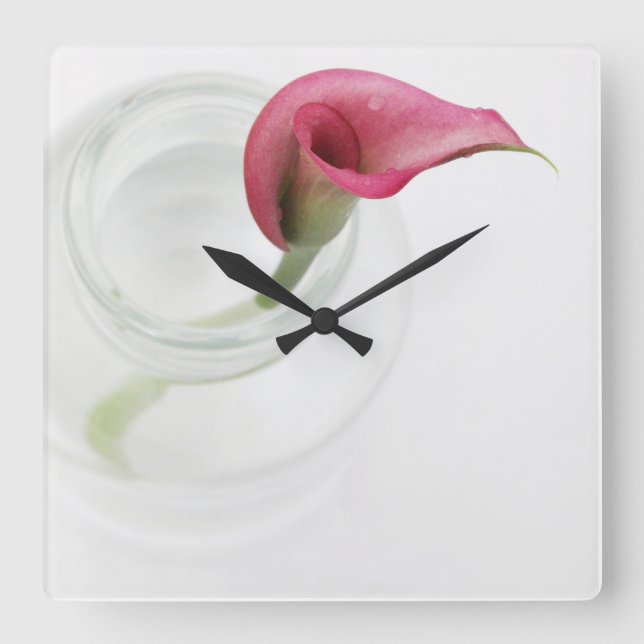 Relógio Quadrado Calla Lily (Frente)