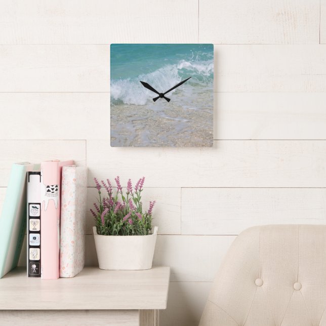 Relógio Quadrado Camada tropical #1 #ocean #wall #art (Sala de leitura)