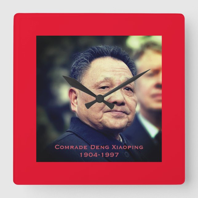 Relógio Quadrado Camarada Deng Xiaoping - Líder Chinês (Frente)