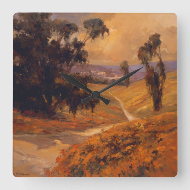 Relógio Quadrado Caminhada II da tarde (Frente)