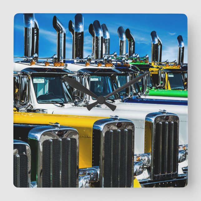 Relógio Quadrado Caminhões diesel (Frente)