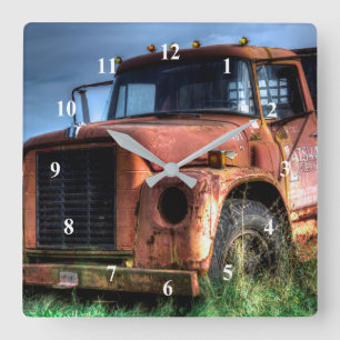 Relógio Quadrado Camionete internacional vermelho antigo