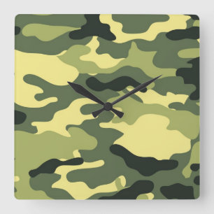 Relógio Quadrado Camo Camping Hunting Green Camouflage
