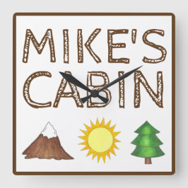 Relógio Quadrado Campanha de Campanha Sunshine de Árvore Montanha C