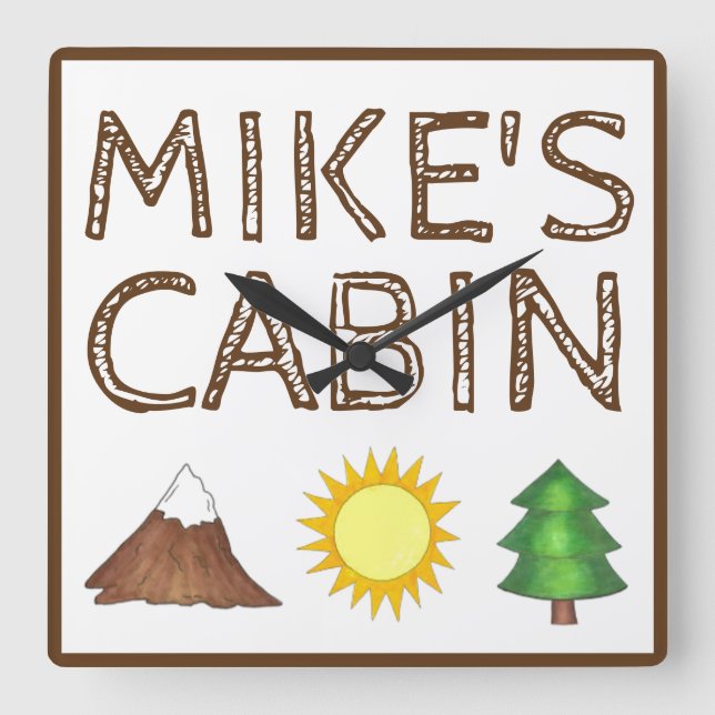 Relógio Quadrado Campanha de Campanha Sunshine de Árvore Montanha C (Frente)