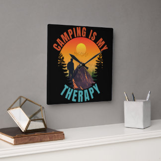 Relógio Quadrado Camping is my therapy outdoor vacation gift