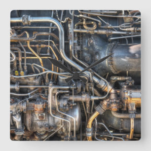 Relógio Quadrado Canalizações de Canalização Steampunk