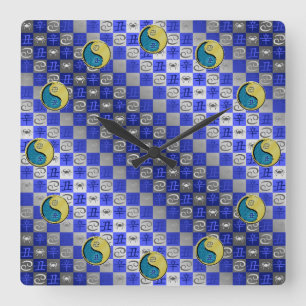 Relógio Quadrado Câncer & Boi de Metal