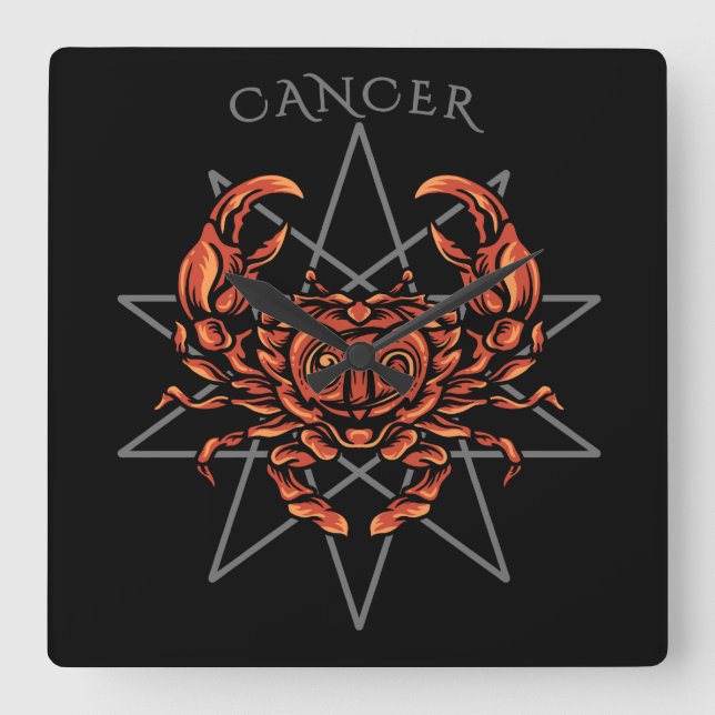 Relógio Quadrado Cancer zodiac (Frente)