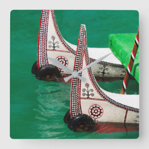 Relógio Quadrado Canoa do Povo Aborígene