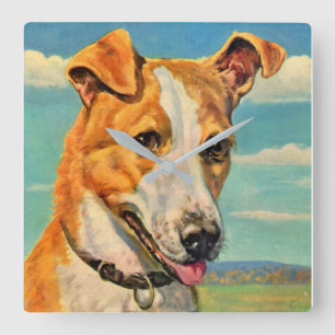 Relógio Quadrado cão bonito