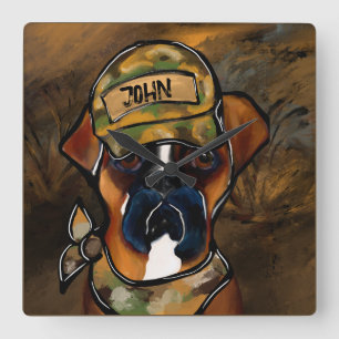 Relógio Quadrado Cão Boxer