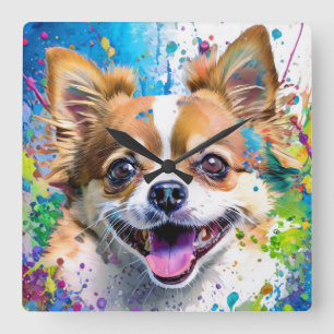 Relógio Quadrado Cão Chiwawa