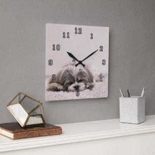 Relógio Quadrado Cãozinho Dormindo