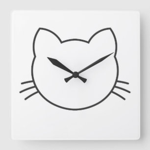 Relógio Quadrado Cara de gato