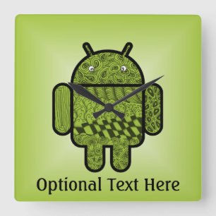 Relógio Quadrado Caractere Paisley para o robô Android™