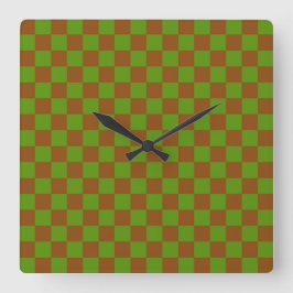 Relógio Quadrado Caramel apple checkered board pattern