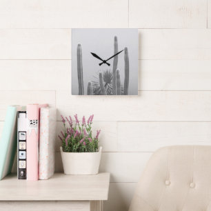 Relógio Quadrado Caribe Cactus Grove Charm 2 #art #nature