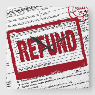 Relógio Quadrado Carimbo de Reembolso de Imposto de Renda