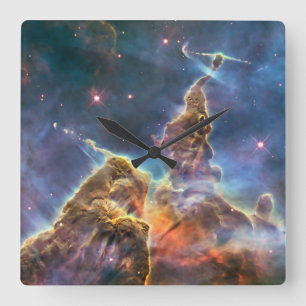Relógio Quadrado Carina Nebula do Telescópio Espacial Hubble