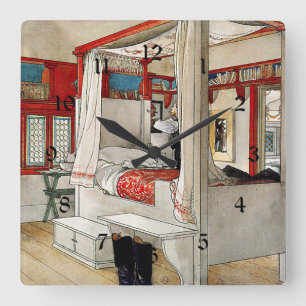 Relógio Quadrado Carl Larsson - Pai Room