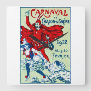 Relógio Quadrado Carnaval Francês 1912