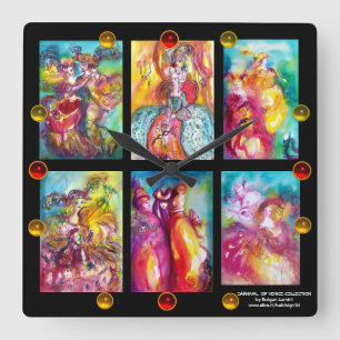 Relógio Quadrado CARNÍVEL DO VENICE COLLECTION Dance Music Theater