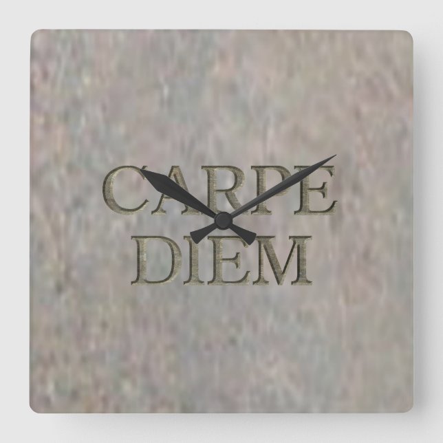 Relógio Quadrado Carpe Diem Stone Stone Wclock (Frente)