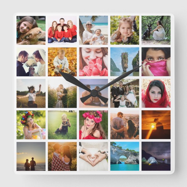 Relógio Quadrado Carregar foto (Frente)