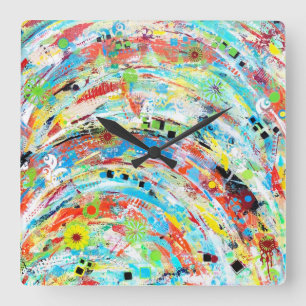 Relógio Quadrado Carrossel Wall Clock