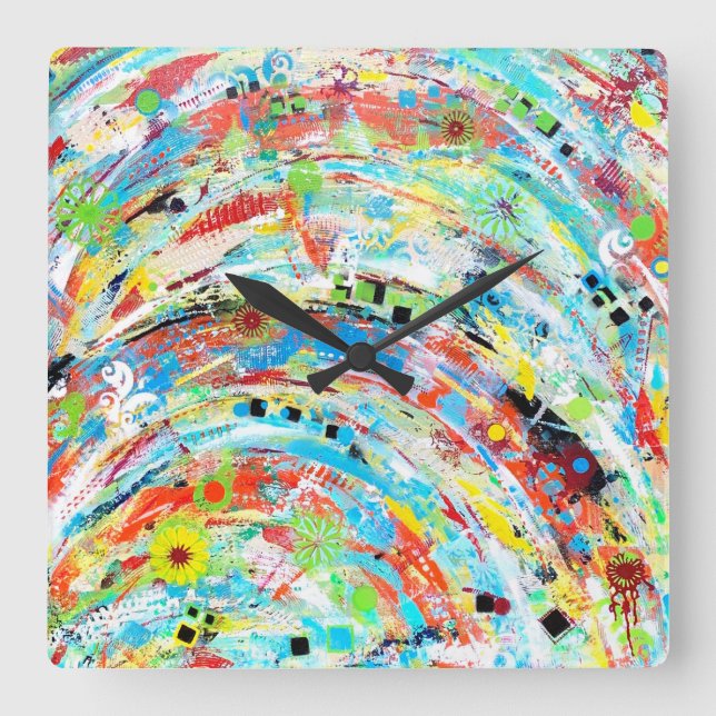 Relógio Quadrado Carrossel Wall Clock (Frente)