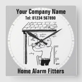 Relógio Quadrado Cartoon Home Alarm Fitter