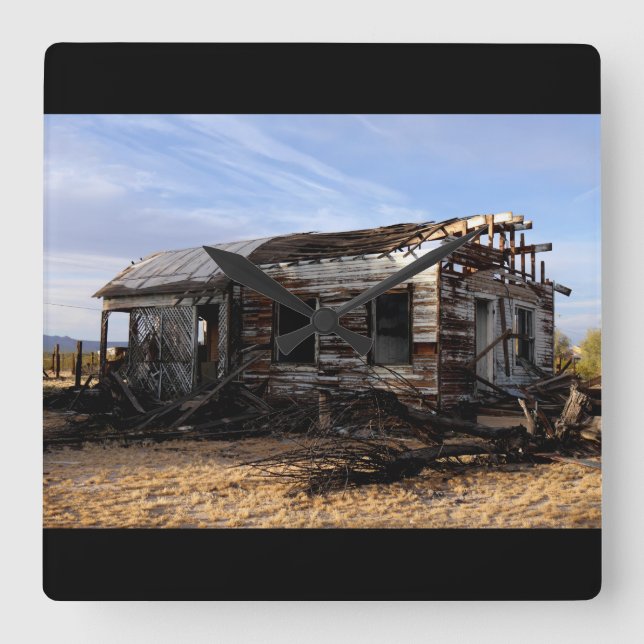 Relógio Quadrado Casa Abandonada Em Kelso, Califórnia (Frente)