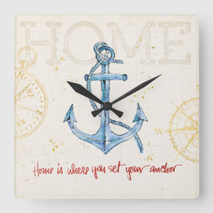 Relógio Quadrado Casa é onde você define sua âncora