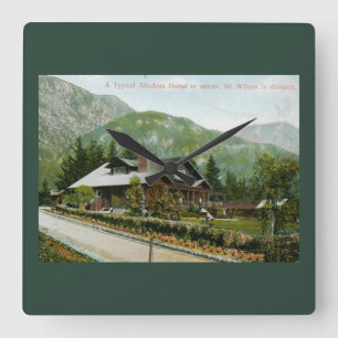 Relógio Quadrado Casa em Altadena, Monte Wilson CA 1910 Vintage