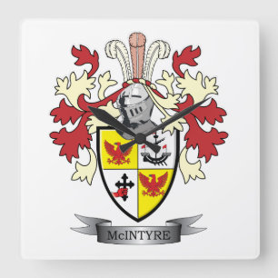 Relógio Quadrado Casaco de armas da McIntyre Family Crest