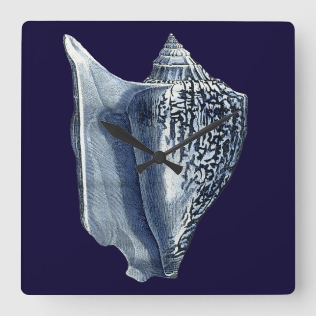 Relógio Quadrado Cascas de Indigo I (Frente)