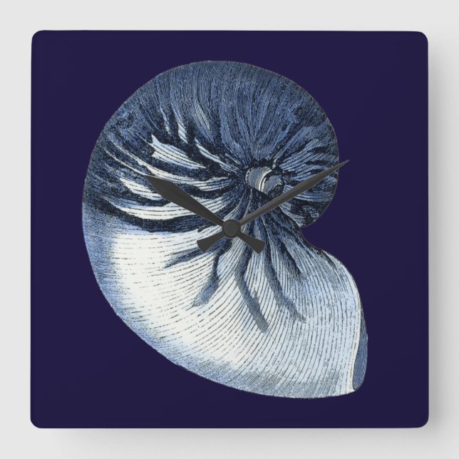 Relógio Quadrado Cascas de Indigo VII (Frente)