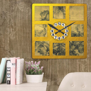 Relógio Quadrado Cascata e Primavera inicial por Guo Xi, Arte chine