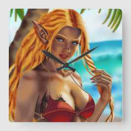 Relógio Quadrado Cassja na praia