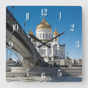 Relógio Quadrado Catedral Cristo Salvador em Moscou