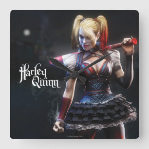 Relógio Quadrado Cavaleiro de Batman Arkham   Harley Quinn com