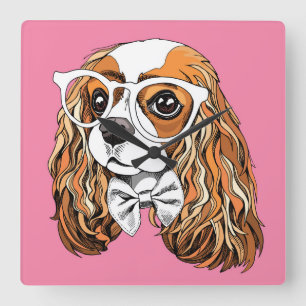 Relógio Quadrado Cavalier King Charles Spaniel Portrait