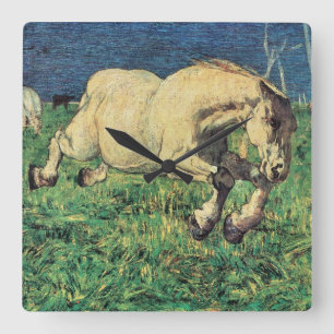 Relógio Quadrado Cavalo Galopante de Giovanni Segantini, Vintage Ar