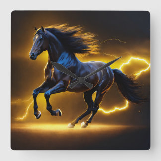 Relógio Quadrado Cavalo negro